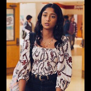 Joie Smocked Blouse with Peasant Sleeves